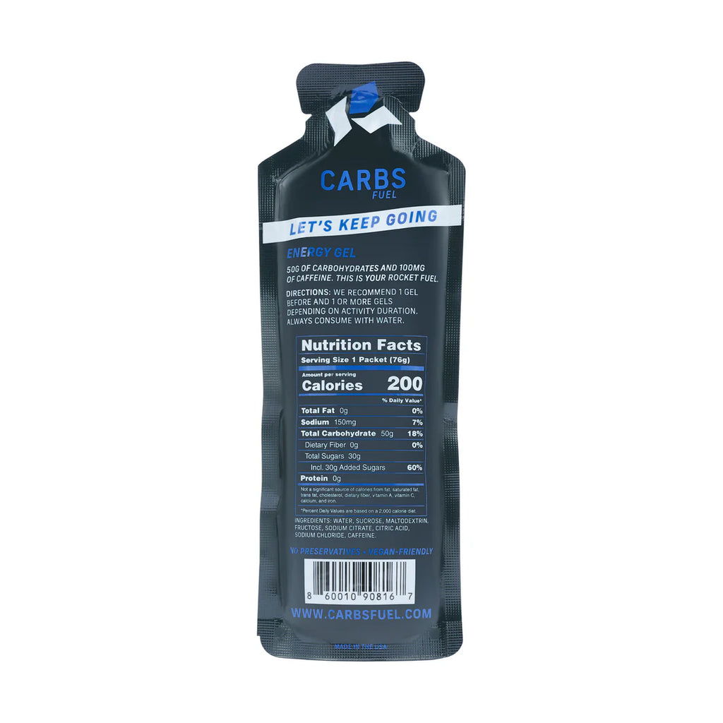 Carbs Fuel Caffeinated 50g Energy Gel