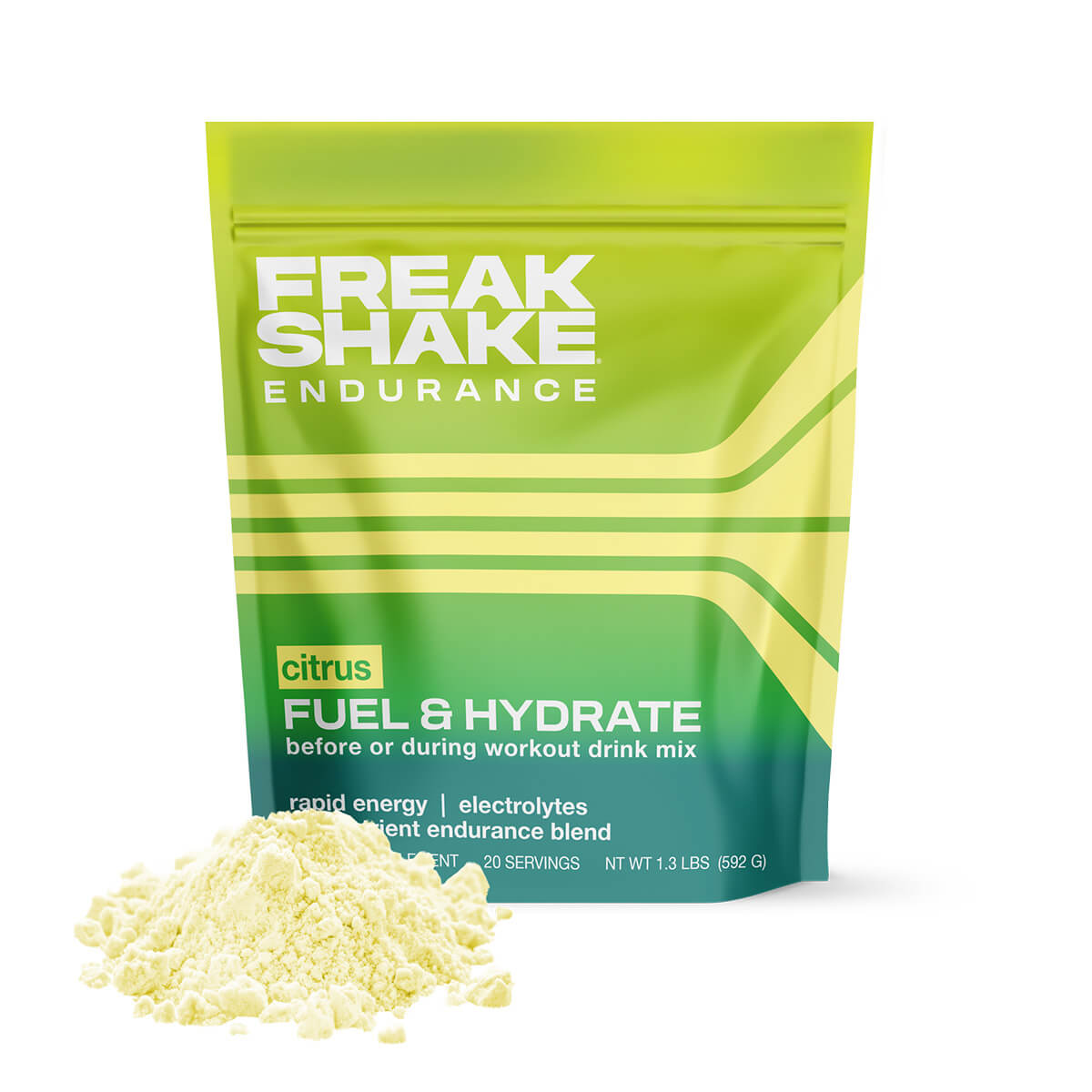Freak Shake Endurance drink mix package with powder on a white background