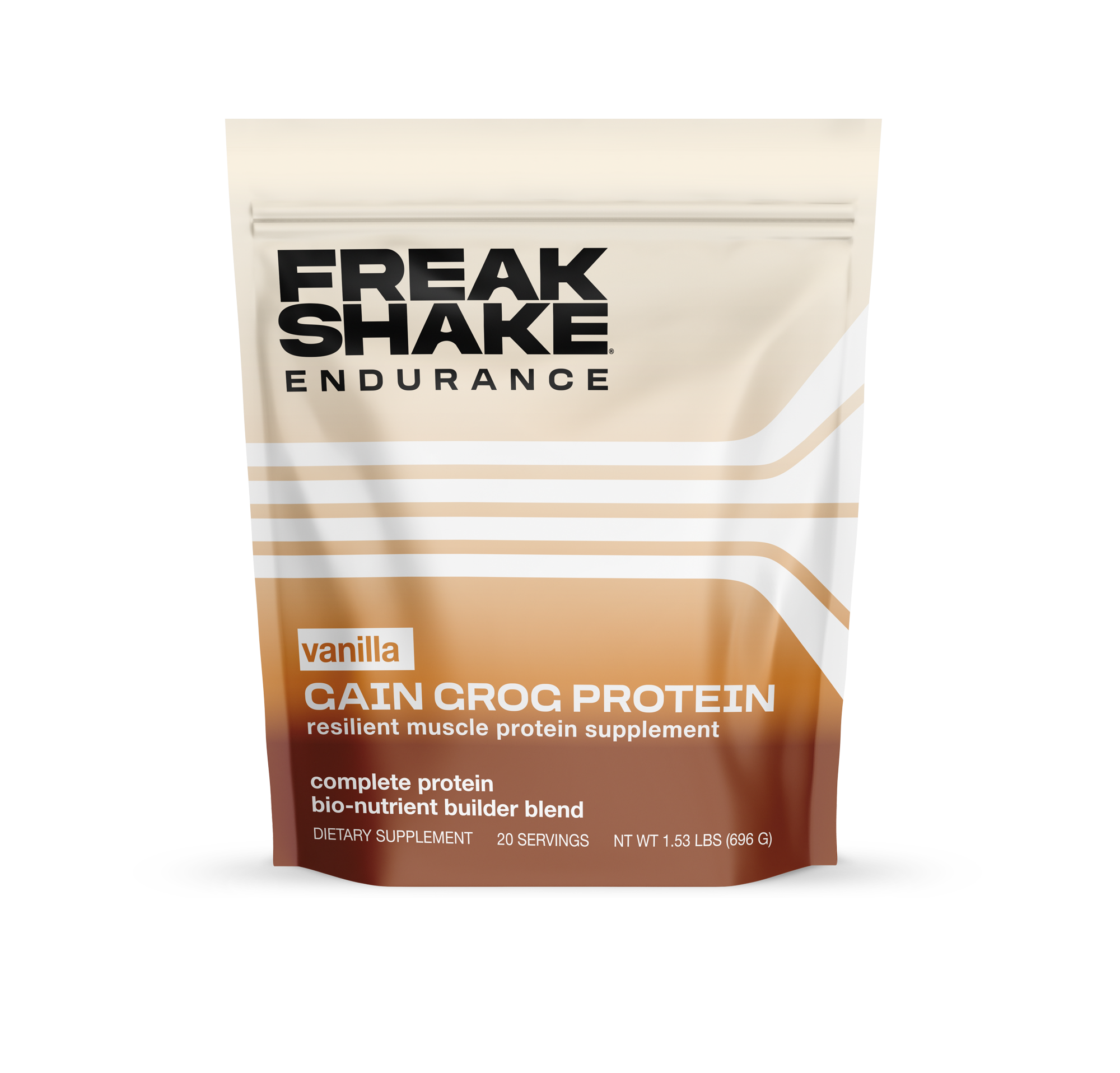 Freak Shake Endurance protein supplement package on a white background