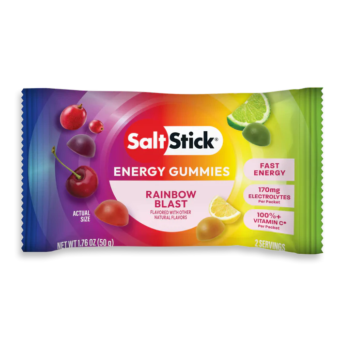 SaltStick Energy Gummies Rainbow Blast package on a white background
