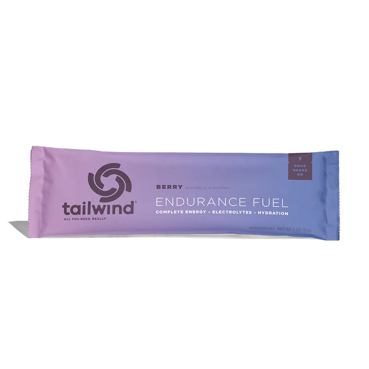 Berry tailwind endurance fuel sachet on a white background