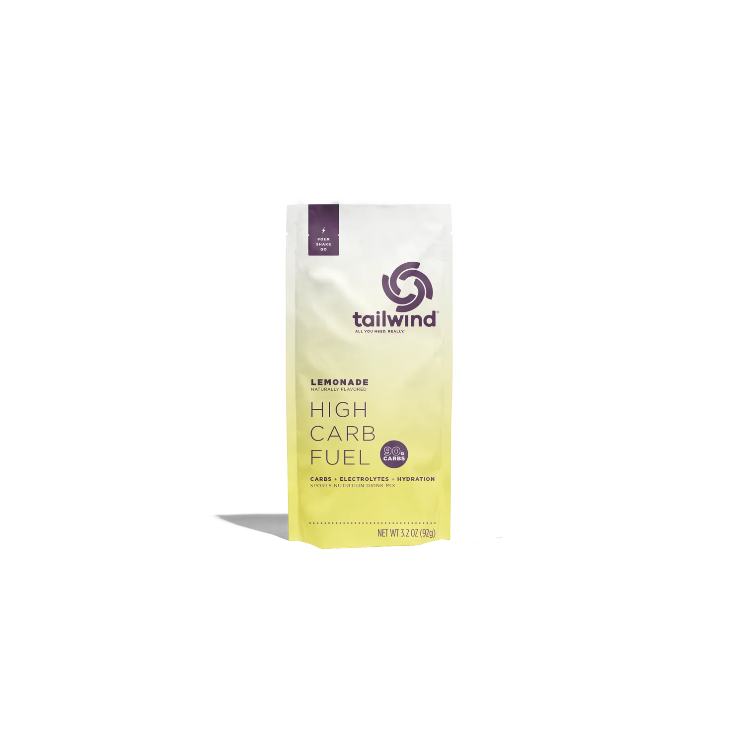 Tailwind High Carb Fuel lemonade package on a white background