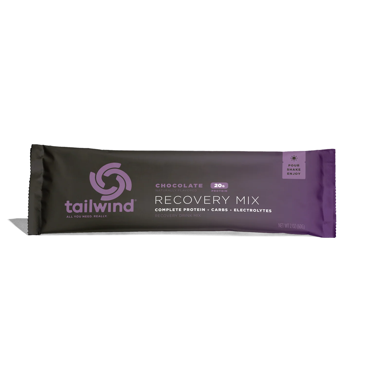 Tailwind chocolate recovery mix stick on a white background